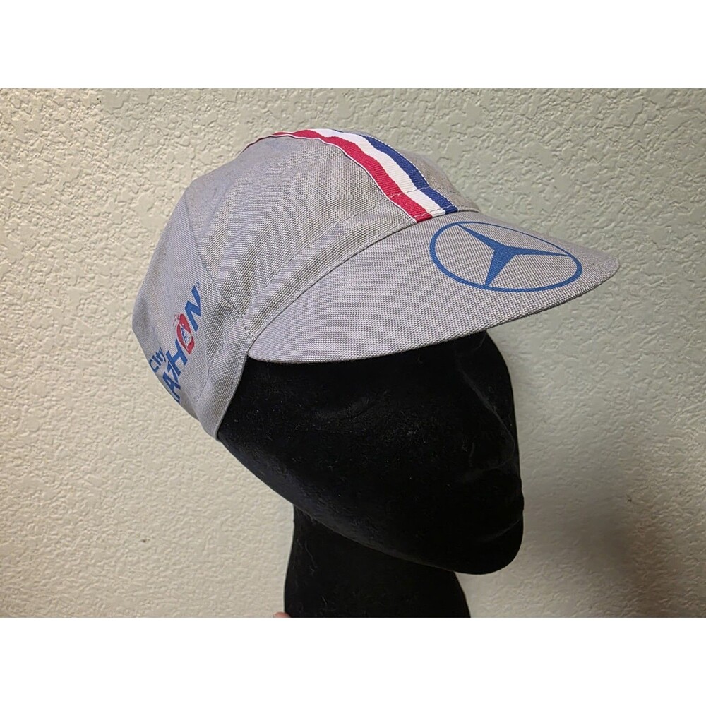 Vintage New York City Marathon Mercedes-Benz Cycling Cap Gray Racing Hat